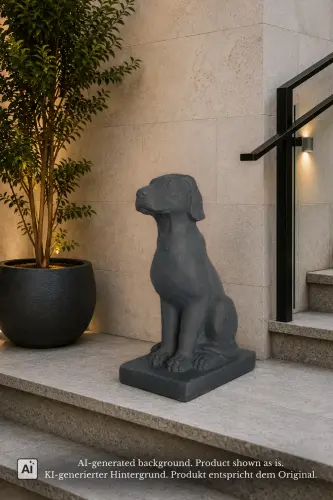 Product image of the product “Seated Guardian Dog, 70 cm Height, Cast Stone, Bronze Colour ”